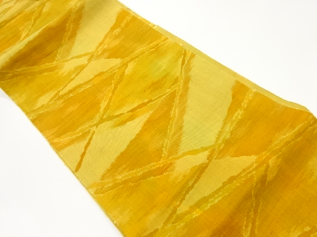 手織り紬抽象襷模様織出し名古屋帯